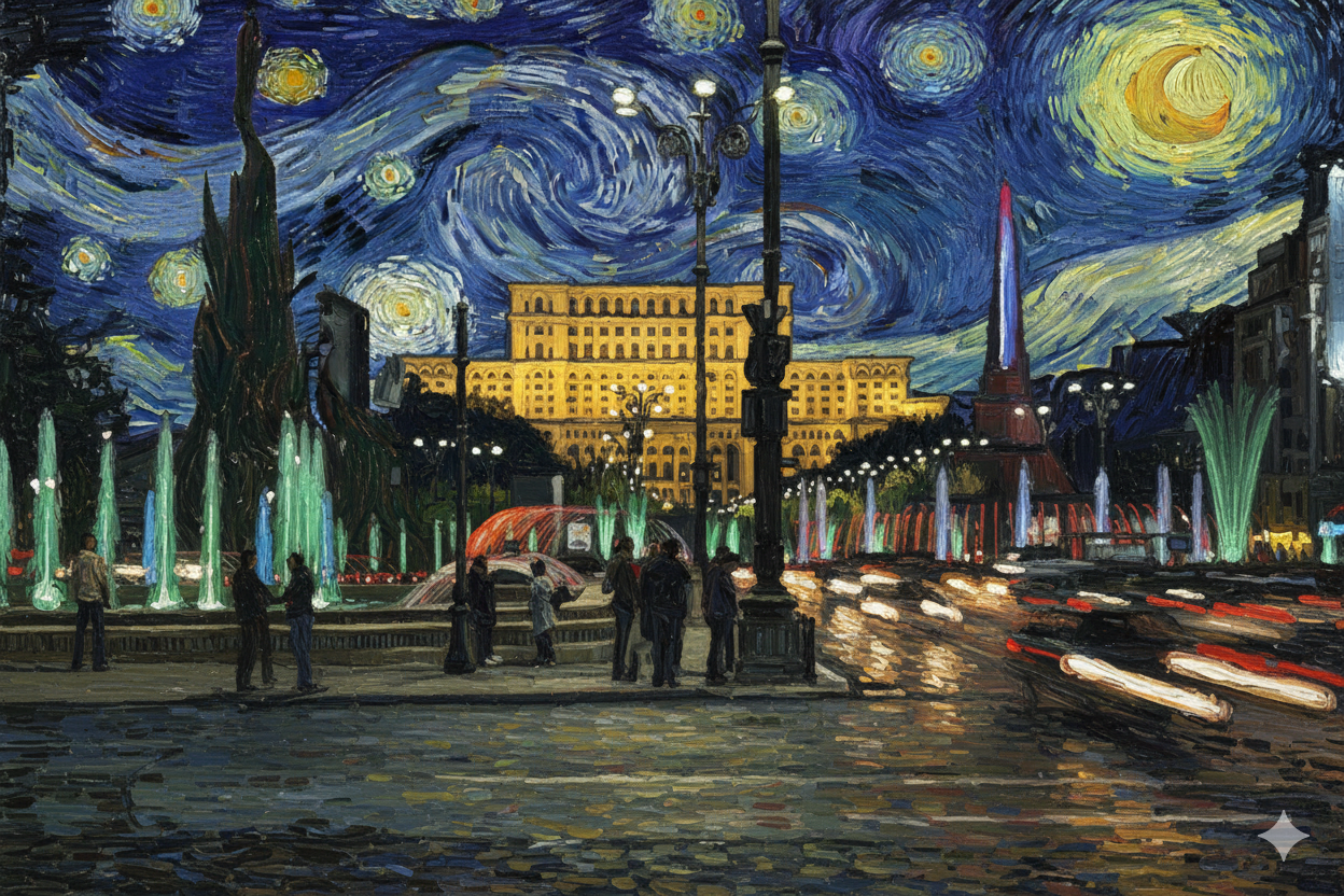 Bucuresti in stil Van Gogh
